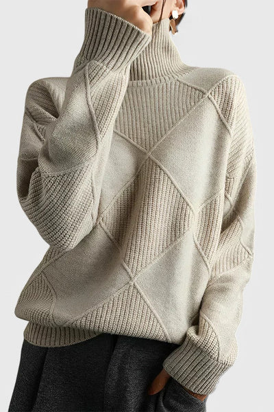 Jersey de Cachemira con Cuello Alto Jasmine