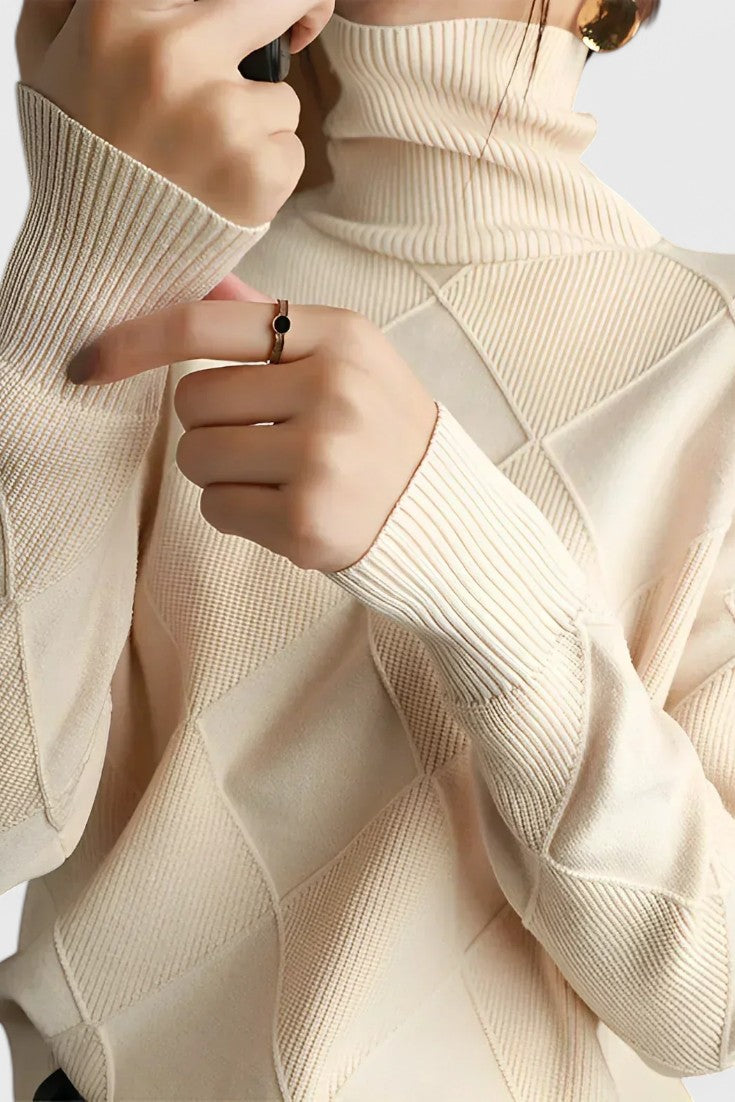 Jersey de Cachemira con Cuello Alto Jasmine