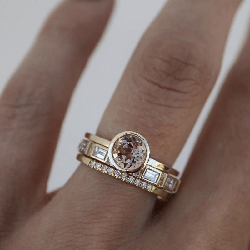 Susana - Set de Anillos con Incrustaciones de Cristal en Oro