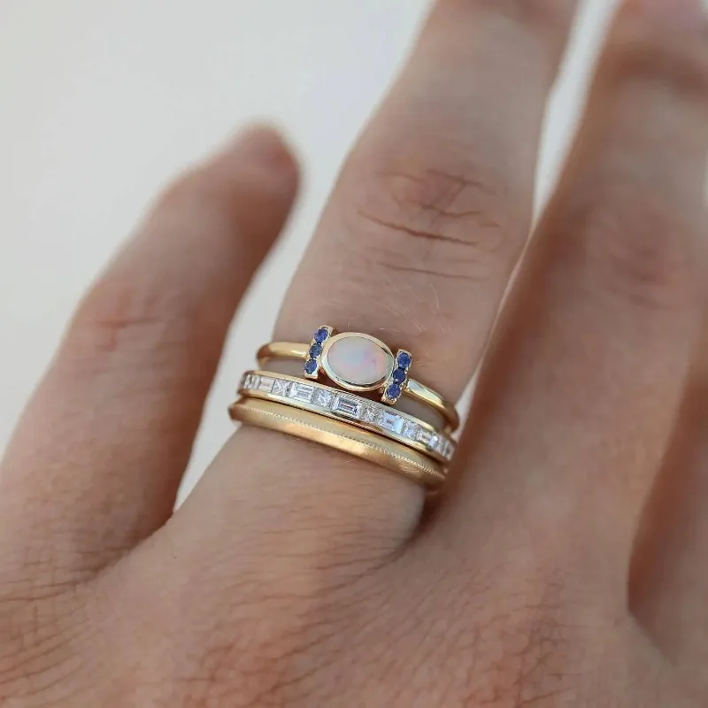 Juliana - Conjunto de Anillos Vintage en Oro y Ópalo