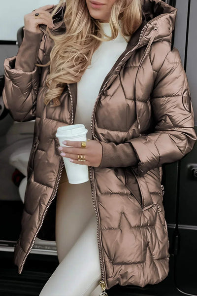 Nolwen - Elegante Abrigo de Invierno con Capucha y Acolchado