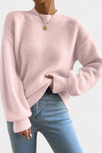 Jersey Mae de Cuello Redondo con Mangas Abullonadas
