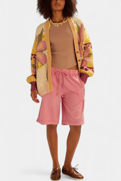 Cardigan de Punto Floral Casey con Corte Suelto