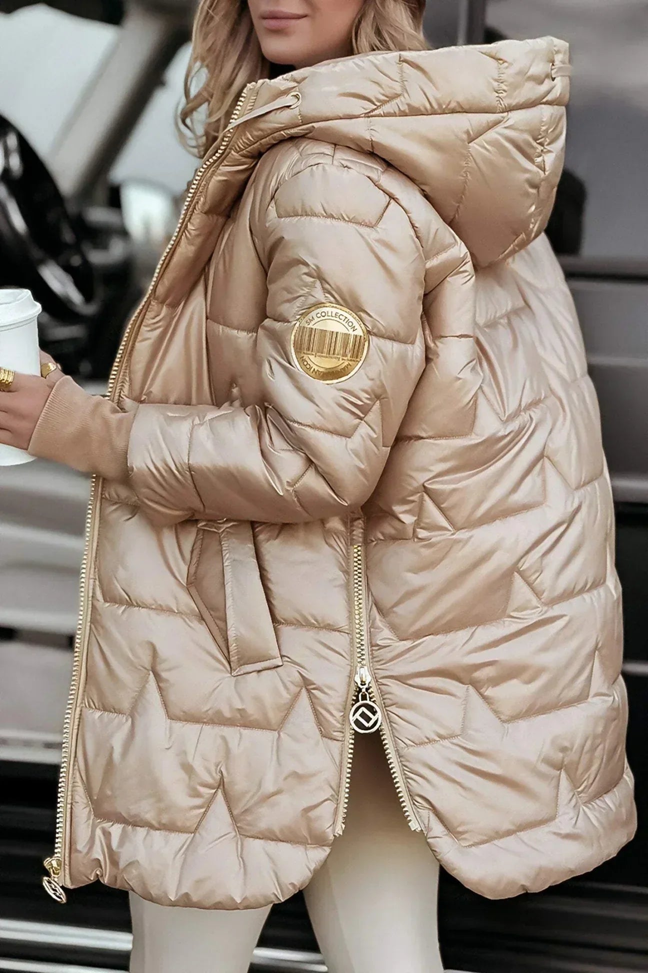 Nolwen - Elegante Abrigo de Invierno con Capucha y Acolchado