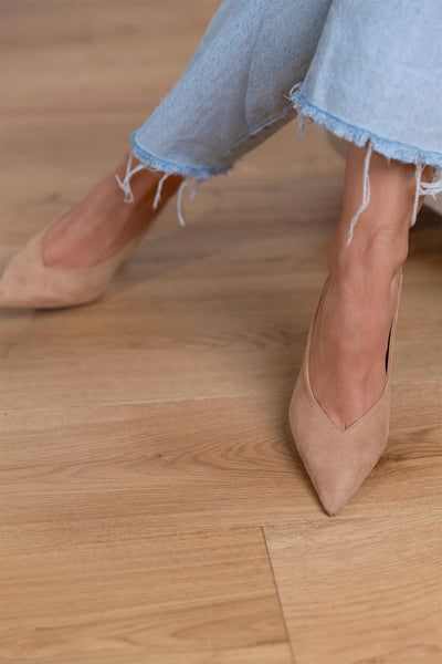 Marlena™ | Zapatos De Tacón Bajo en Color Nude