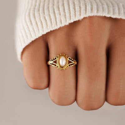 Aitana - Anillo Vintage con Perlas